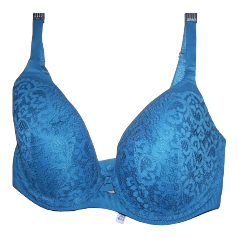 Victoria’s Secret Green Blue Body Lined Demi Plus Size 34 DDD Underwire Lace Bra